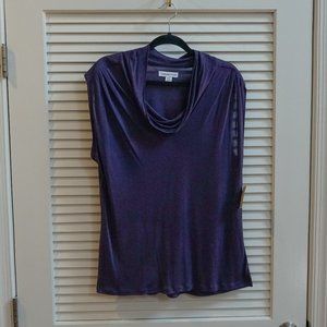 Coldwater Creek sleeveless tank with cowl neck - purple size XL